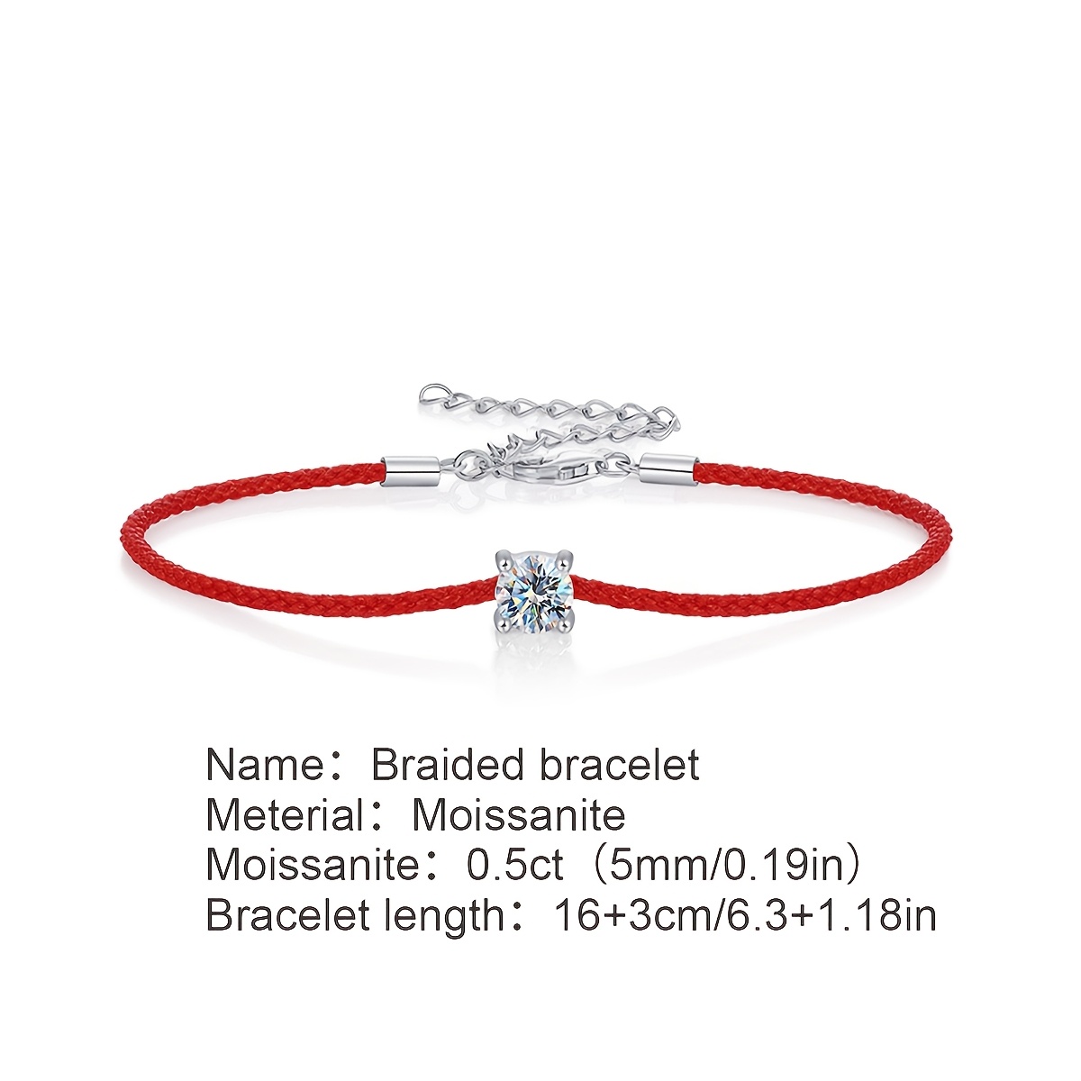 Women's Moissanite Weaving Bracelet — Wedding Gift